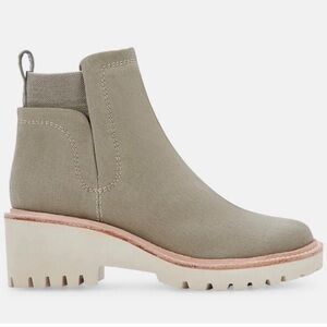 NEW DOLCE VITA HUEY BOOTIES IN CANVAS SAGE 7